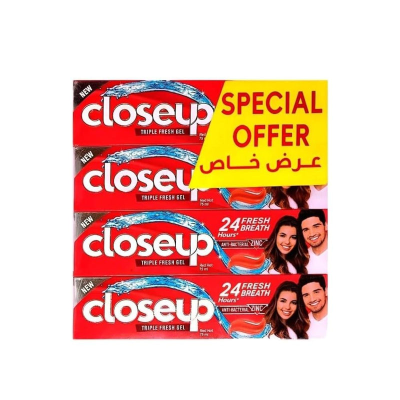 Closeup Deep Action Toothpaste Teeth Whitening Antibacterial 4 x 75ml