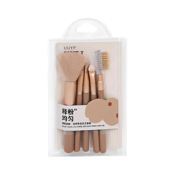 Uuyp Makeup Brush Set, 5-Piece Synthetic Bristle Kit, Model A-9212