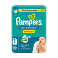 Pampers Diapers Taped Rash Protection Jumbo Pack Size 1 66 Count