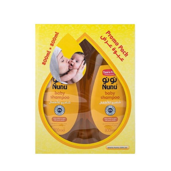 Nunu Baby Shampoo, Moisturizing, Tear-Free Formula, 2 x 800 ml