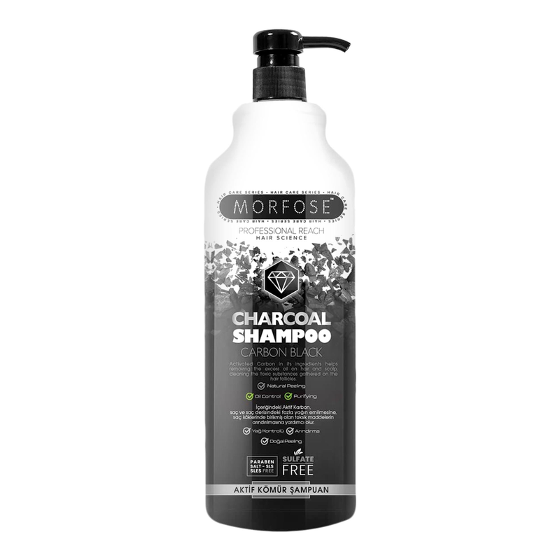 Shampoo for Hard Water Activated Charcoal Deep Cleansing Morfose 1000ml