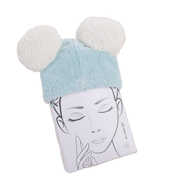 Hair Drying Hat Microfibre Absorbent Quick Dry Doll Shape Mini Good 1 Piece