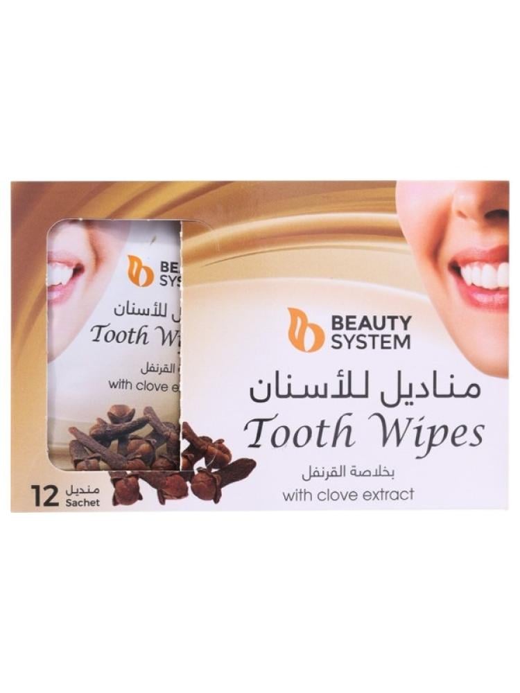 Beauty System Clove Extract Tooth Wipes - 12 Count