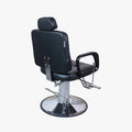 Salon System Hydraulic Barber Chair - Black Synthetic Leather, Square Handle