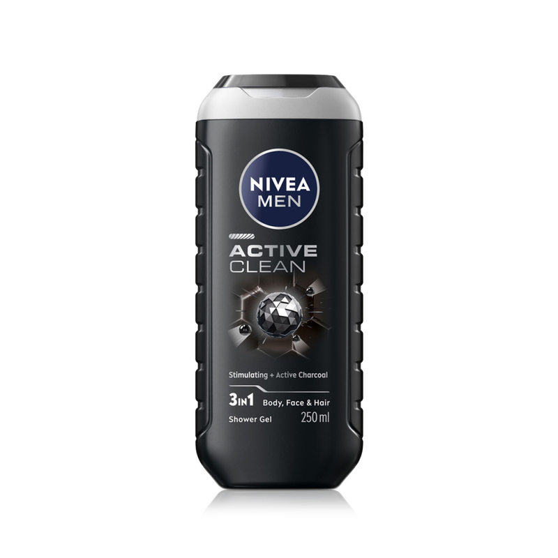 Nivea Active Clean Shower Gel for Daily Body Wash, 250ml