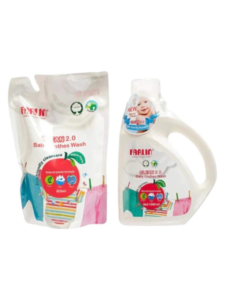 Farlin Baby Laundry Detergent 1000ml + 800ml Refill