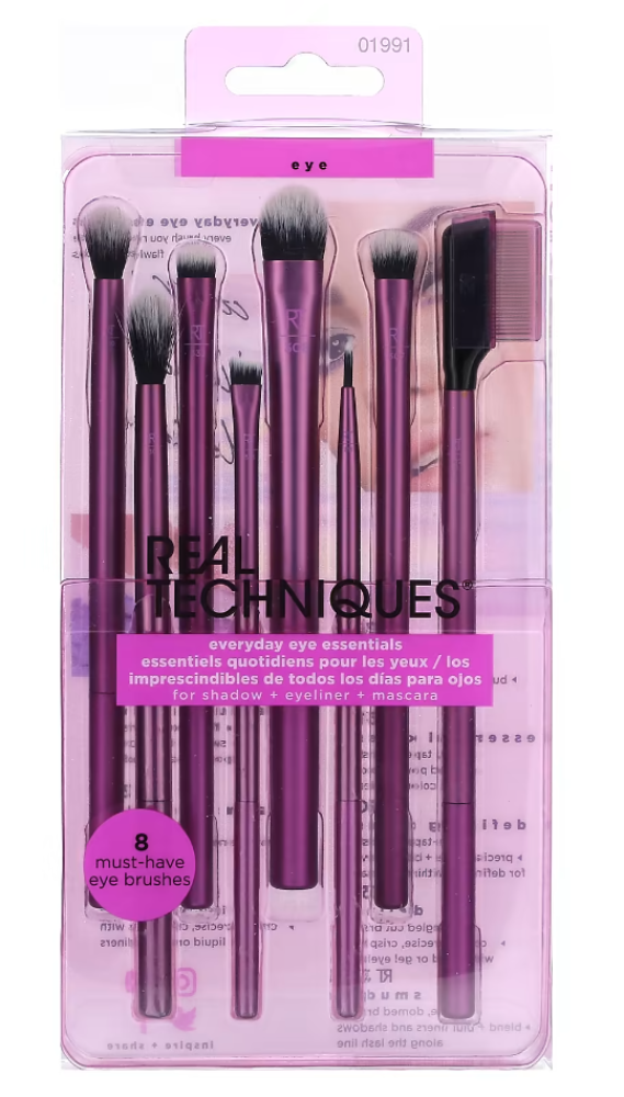 Real Techniques Eye Brush Set Everyday Essentials 8 Piece