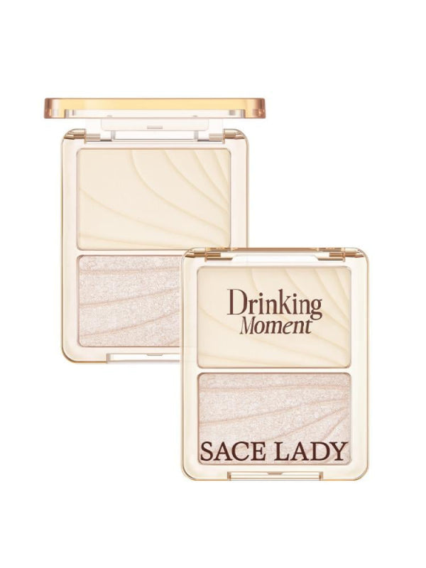 Sace Lady Drinking Moment Duo Highlighter Powder - Silky Shimmer, Natural Glow - 9g