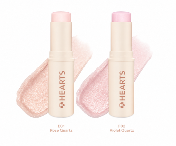 Best Eye Highlighter Stick Radiant Glow Rose Quartz & Violet Hearts 1pc