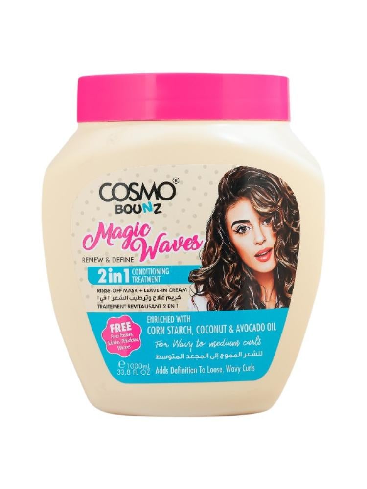 Cosmo Bounz Magic Waves 2-in-1 Hair Treatment Corn Starch Coconut Oil - 1000ml