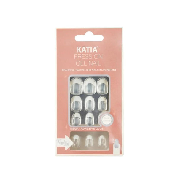 Katia Oval Self-Adhesive Artificial Nails, Clear French Finish, OK30