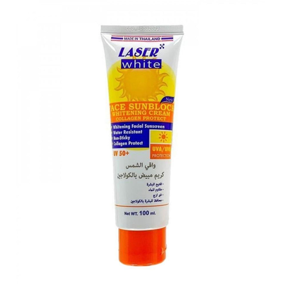 Laser White Whitening Sunscreen SPF 50 with Collagen Protection Face Cream 100ml