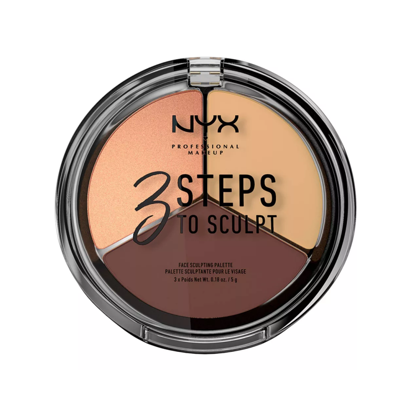 Nyx 3 Step Face Sculpting Palette Pressed Powder Contour Highlighter