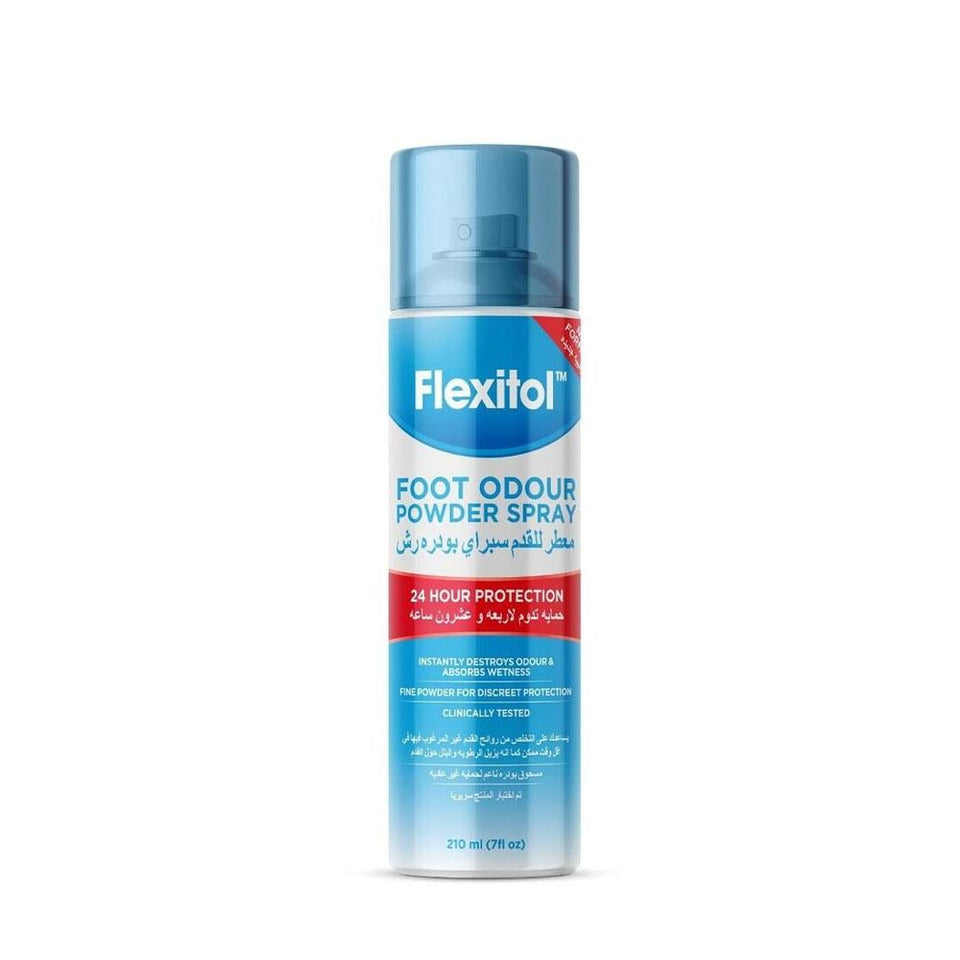 Flexitol Foot Odour Powder Spray Eliminates Odour, Absorbs Moisture 210ml
