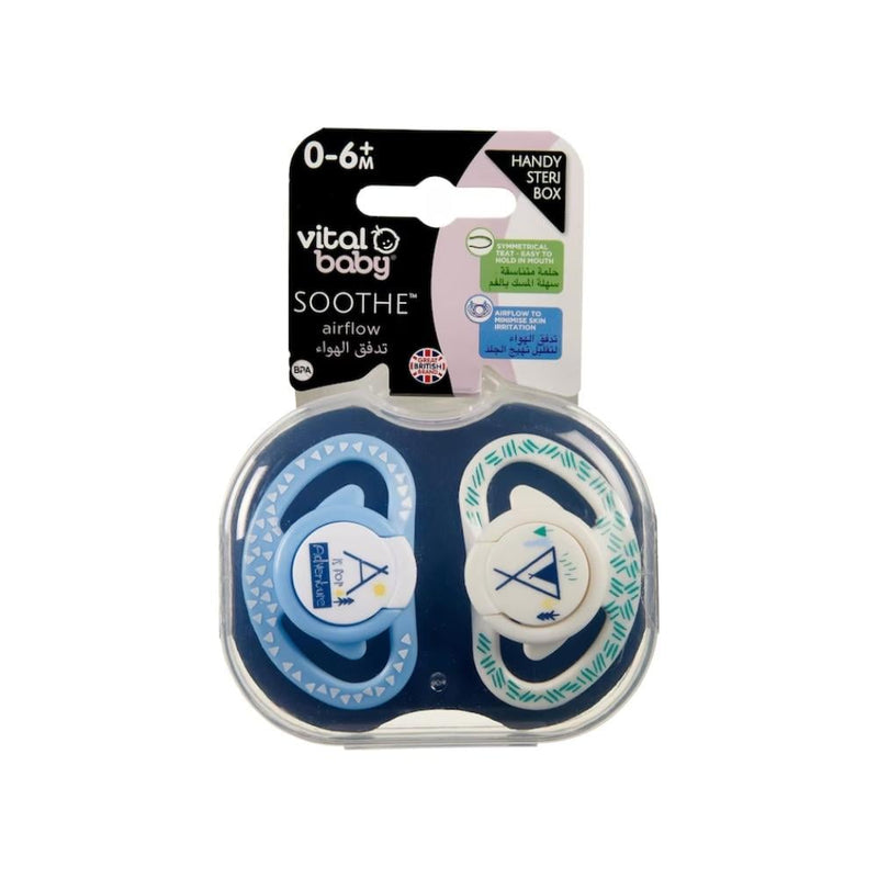 Vital Baby Air Flow Pacifier Soft Touch 0-6 Months 2 Pack