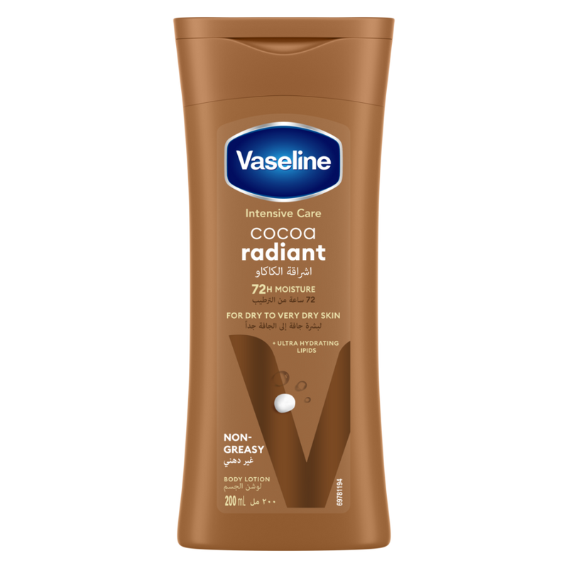 Vaseline Body Lotion Intensive Care Cocoa Radiant Hydrating Formula 200ml