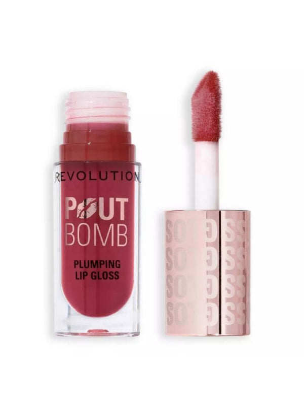 Plumping Lip Gloss - Rosewood Rose Pink - Revolution Pout Bomb - 4.5ml