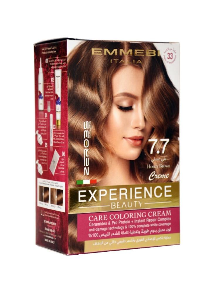 Zero 35 Permanent Hair Dye Kit - Shade 7.7 Honey Brown with Ceramides