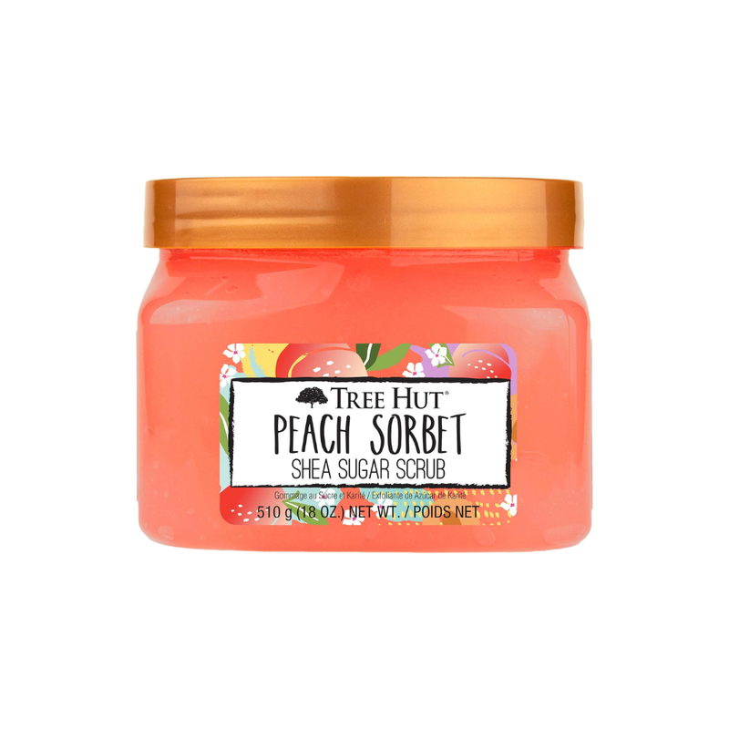 Tree Hut Shea & Peach Sugar Body Scrub for Exfoliation 510ml