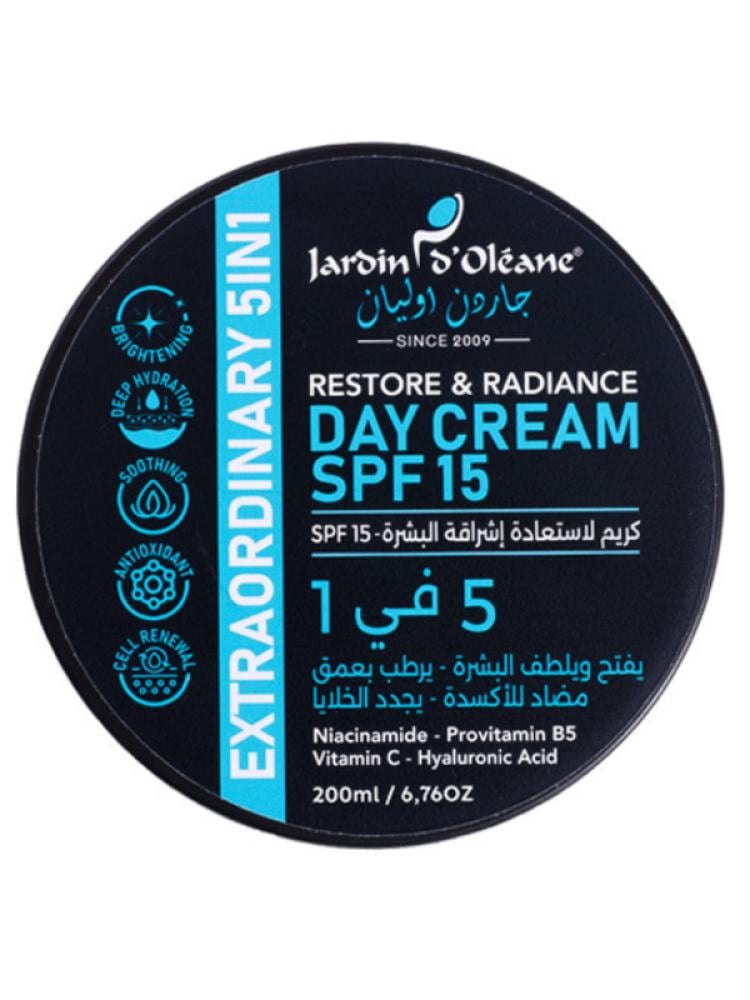 Garden Olean 5-in-1 Day Cream SPF 15 - Niacinamide, Vitamin C, Hyaluronic Acid, 200ml