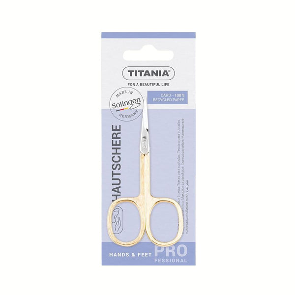 Titania Gold-Plated Cuticle Scissors for Precision Grooming