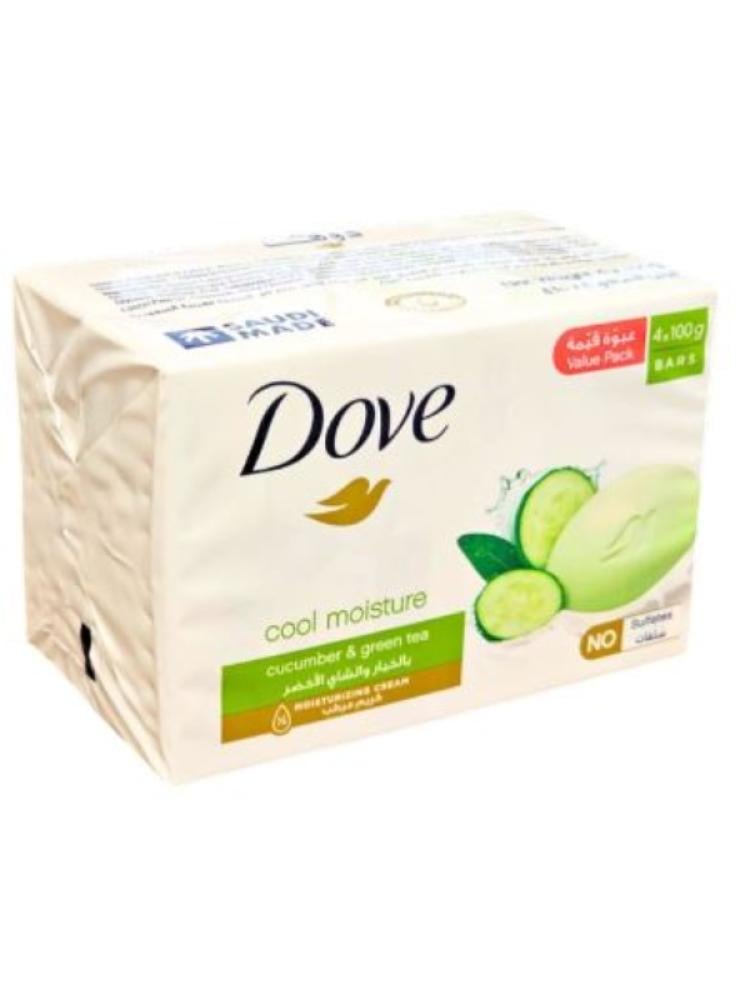 Dove Bar Soap Cool Moisture Cucumber Green Tea 4x100g