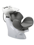 Salon System Sherine Washbasin Chair - White Base Gray Seat