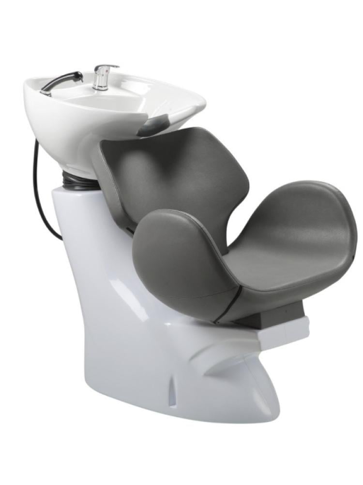 Salon System Sherine Washbasin Chair - White Base Gray Seat