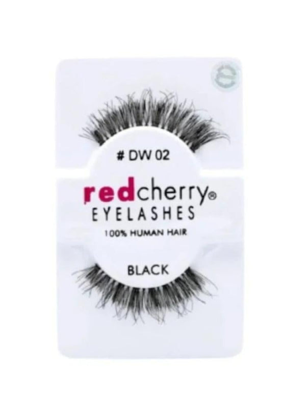 Natural Looking False Eyelashes #DW 02 Wispy Human Hair Red Cherry