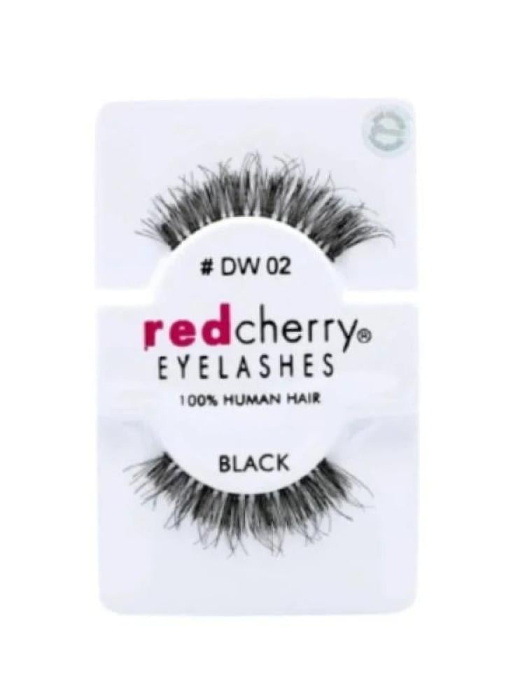 Natural Looking False Eyelashes #DW 02 Wispy Human Hair Red Cherry
