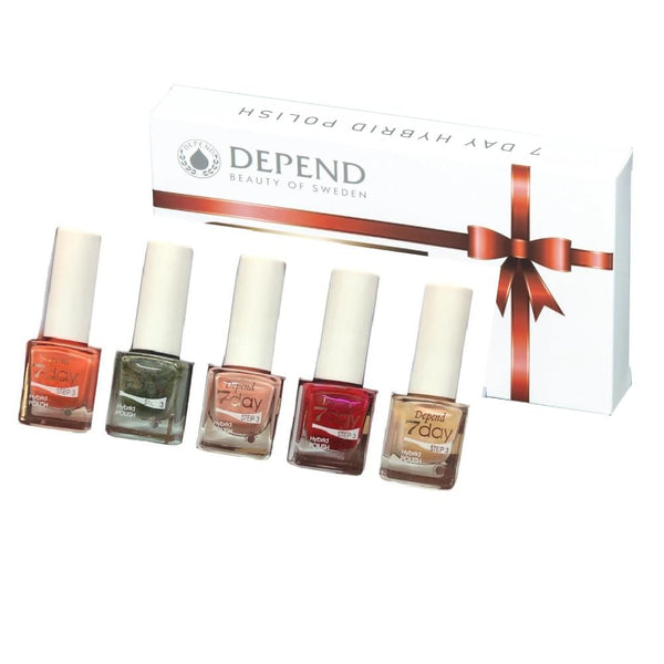 Depend Nail Polish Set, 5-Piece Collection, Gel-Like Finish, Long-Wear