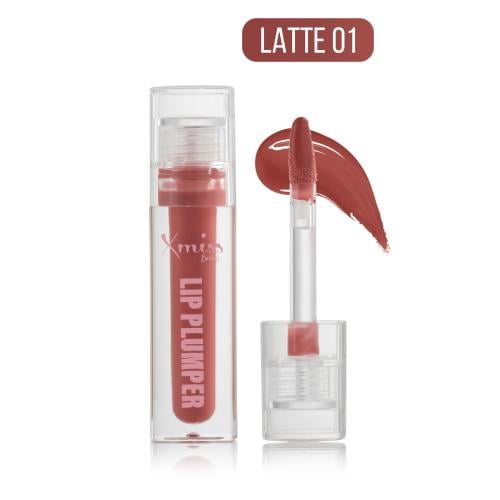 X Miss Beauty Lip Plumper Gloss, 01 Latte, Moisturizing, High Shine