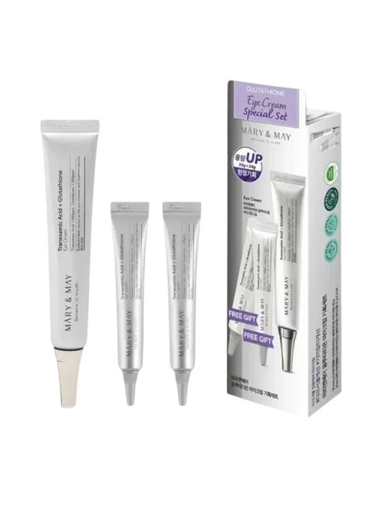 Mary & May Tranexamic Acid + Glutathione Eye Cream Set for Dark Circles 3 Pieces