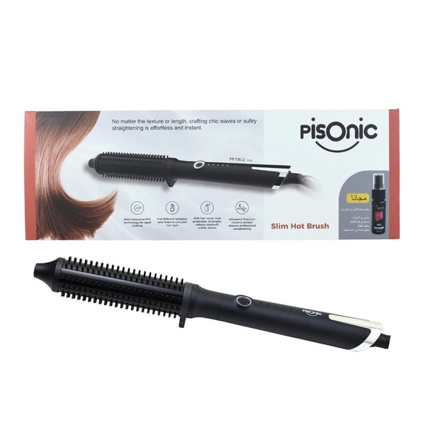 Bisonic PF130-2 3-in-1 Slim Thermal Hair Brush with Ceramic Ionic Technology