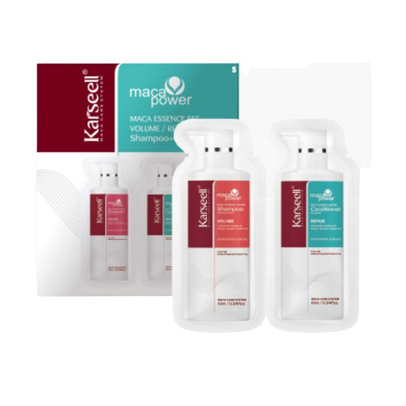 Karseell Maca Extract Shampoo and Conditioner Trial Set for Thickening and Repair, 24 x 10ml