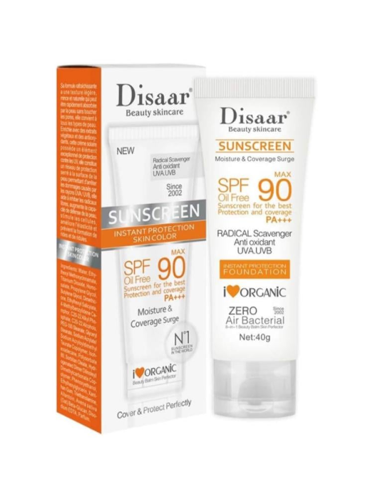 Disaar Sunscreen Cream SPF 90+ Broad Spectrum with Shea Butter, 40g