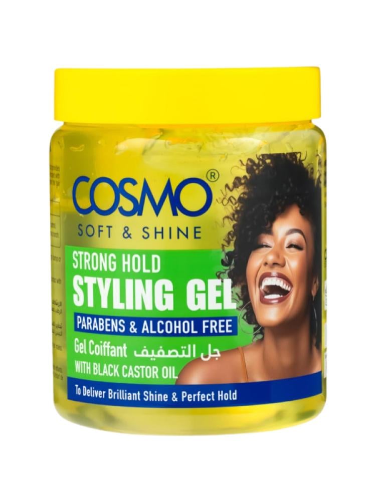 Styling Gel for Curly Hair Black Castor Oil Strong Hold Cosmo 1000g