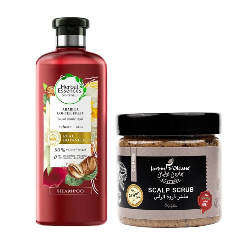 Garden Olean Scalp Scrub and Coffee Shampoo Set