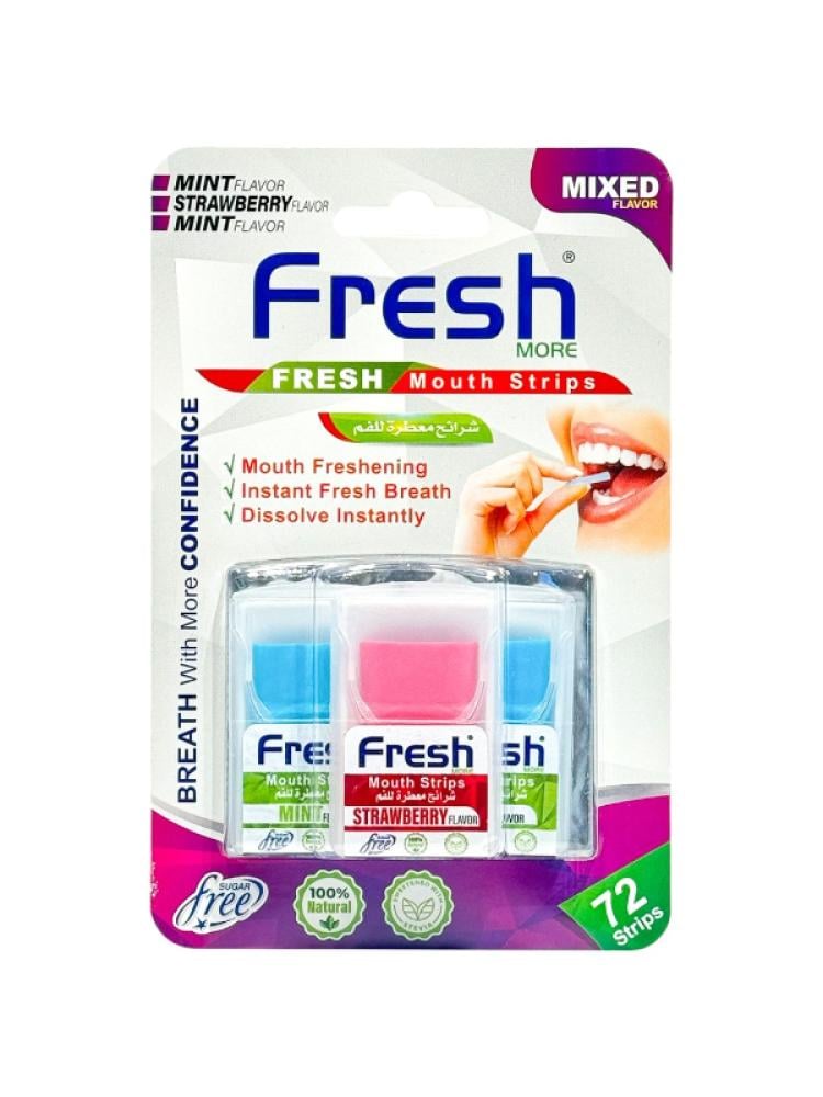 Mint Mouth Freshener Strips Fresh Strawberry 72 Strips