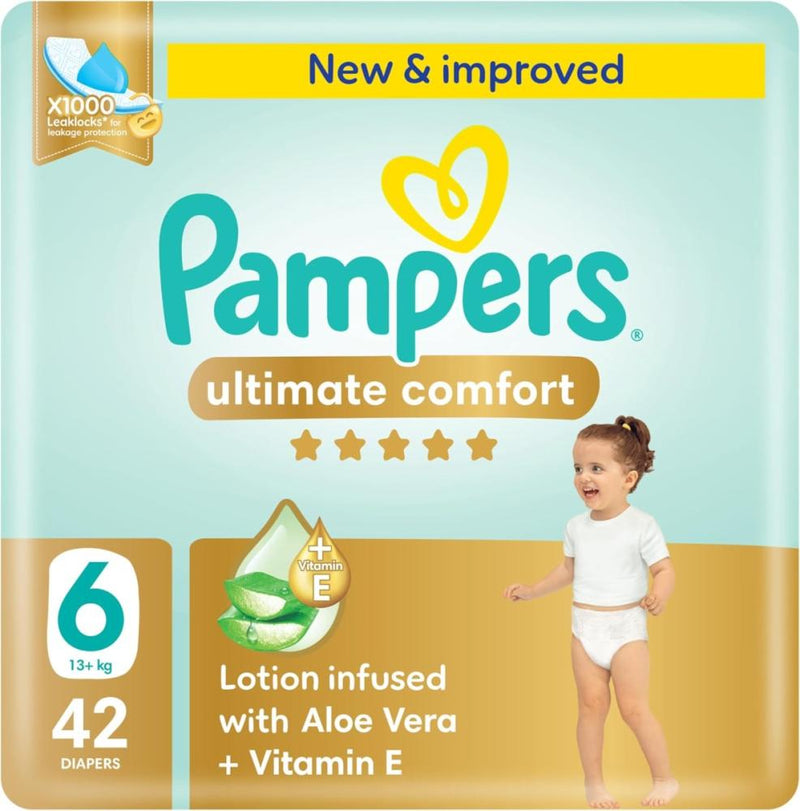 Pampers Diapers Taped Ultimate Comfort Giant Pack Size 6 42 Count