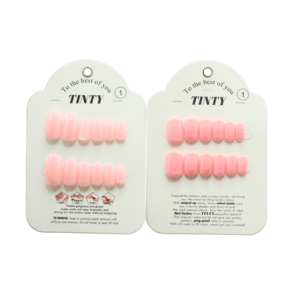 Tinty Artificial Nails Size 1 No. 1 Self-Adhesive
