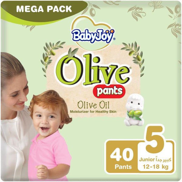 Best Diaper Pants Olive Oil Infused Size 5 BABY JOY 40 Count