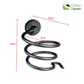 Salon System Spiral Wall Mount Hair Dryer Holder - Black - 13cm