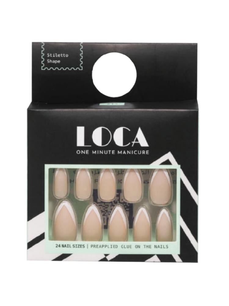 Best Artificial Nails French Stiletto Self-Adhesive Luca #15 24pcs