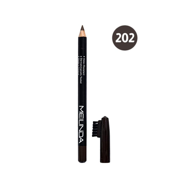 Meilinda Eyebrow Pencil 202 Smudge-Proof Heat-Resistant with Brush