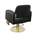 Salon System Hydraulic Hair Styling Chair - Black with Gold Base
