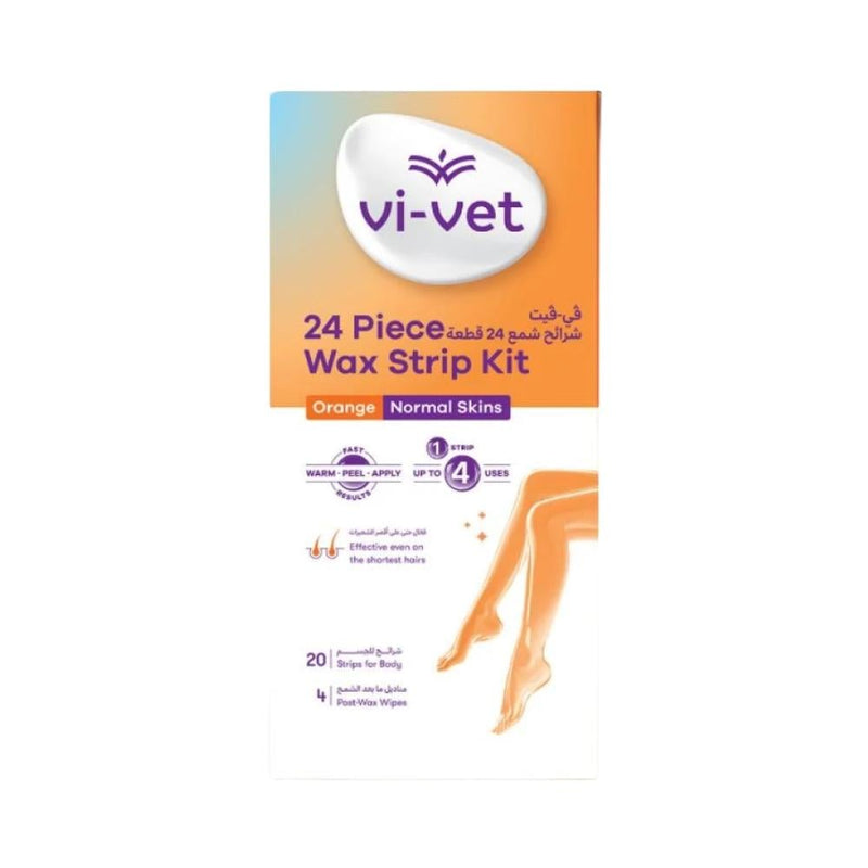 Vivet Orange Hair Removal Wax Strips for Normal Skin, 24 Count