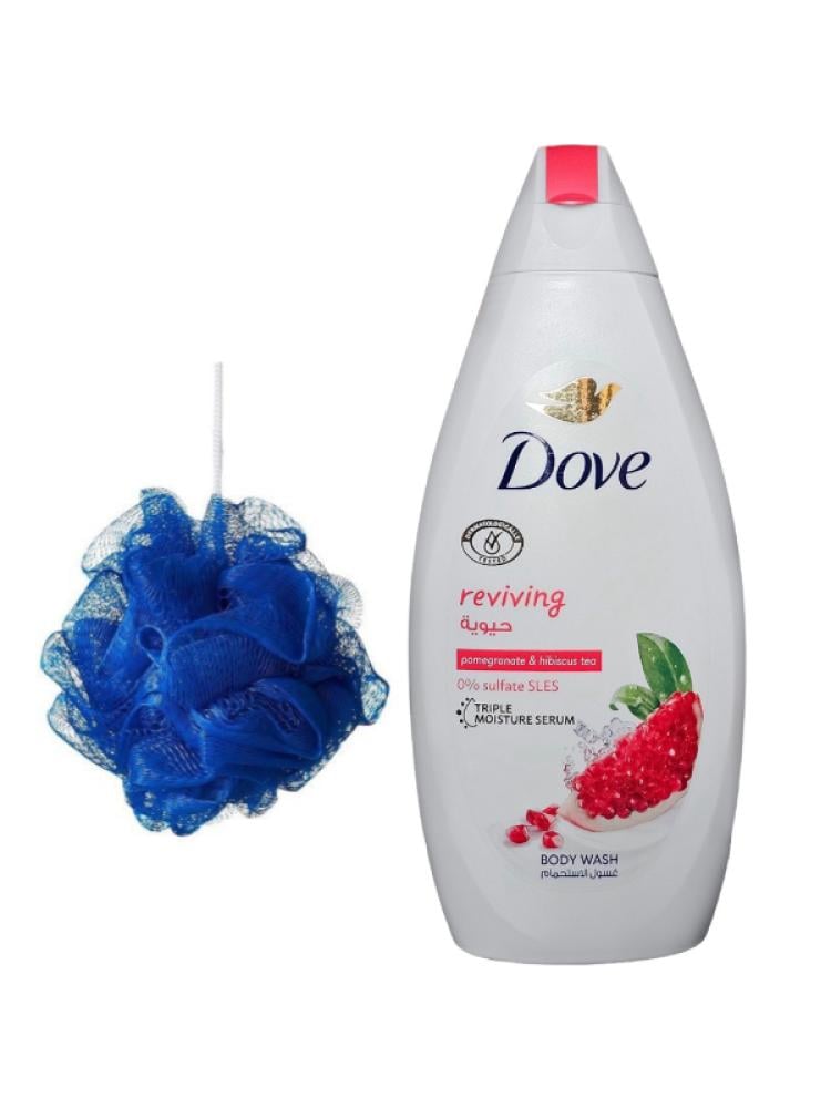 Dove Shower Wash Pomegranate Hibiscus Tea + Loofah - Soft, Radiant Skin, 250 ml