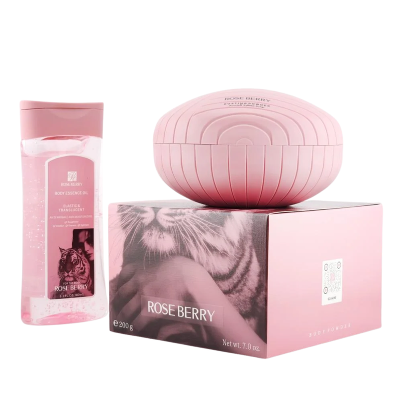 Rose Berry Scented Powder and Oil Set