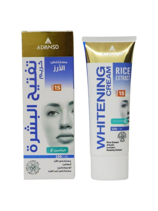 Skin Brightening Cream Rice Extract Vitamin C SPF15 Alvanso 100ml